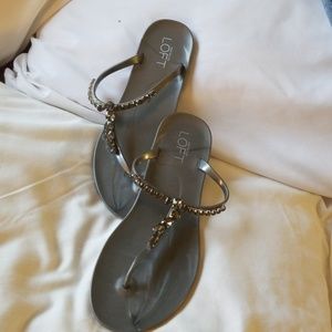 LOFT Silver Flipflops